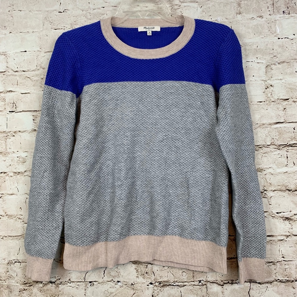 Madewell Medium Waffle Knit Colorblock Sweater